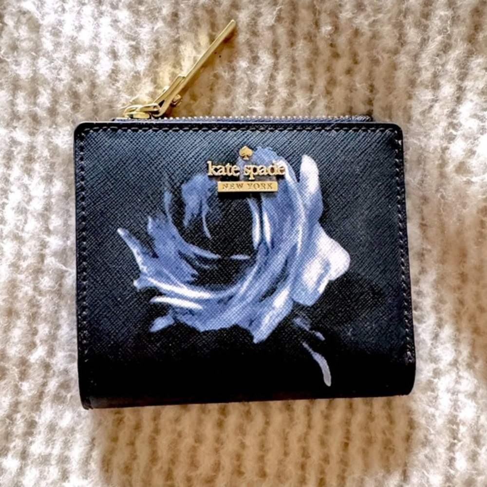 Kate Spade Blue Rose Mini Wallet